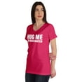 thumbnail image 4 of Inkmeso Hug Me I'M Vaccinated Funny Pro-Vaccine V-Neck T-shirt For Womens, 4 of 8