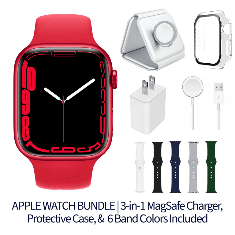 Restored Apple Watch Series Bundle – 45mm GPS Red (2021