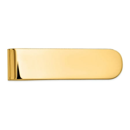 Yellow Gold Carved Money Clip - 14K Yellow Gold Polished Engravable Money Clip