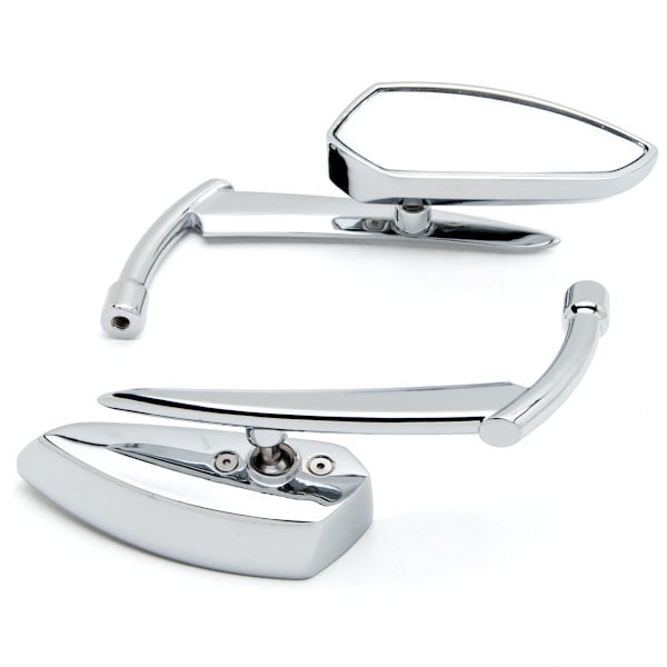 Krator Chrome Grim Reaper Universal Custom Motorcycle Cruiser Mirrors Free Adapters Custom Rear View Mirrors Chrome Pair w//Adapters KapscoMoto