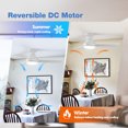 thumbnail image 5 of Ceiling Fans with Lights, 42 inch Low Profile Ceiling Fan with Light and Remote Control, Flush Mount, Reversible, 3CCT, Dimmable, Noiseless, White Ceiling Fan for Bedroom, Indoor/Outdoor Use, 5 of 8