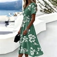 thumbnail image 4 of Long Dresses for Women Short Sleeve Wrap V-Neck Modest Dresses A-Line Beach Vacation Dresses 2026, 4 of 7