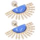 thumbnail image 4 of 1 par de pendientes colgantes de aleación geométricos de semicírculo de moda simple, regalo de joyería azul, 4 of 10
