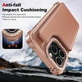 thumbnail image 4 of for iPhone 15 Pro Wallet Case with Credit Card Holder,RFID Blocking,PU Premium Bling Diamond Leather Double Magnetic Clasp Kickstand Heavy Duty Protective Cover for iPhone 15 Pro, Rosegold, 4 of 7
