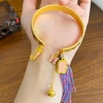 thumbnail image 2 of Brazalete abierto chapado en oro para mujer con dijes esmaltados, 2 of 2