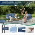 thumbnail image 3 of UDPATIO Aluminum Patio Furniture Set, Modern Metal Outdoor Patio Furniture, 5 Pcs Patio Conversation Sets with Wood Top Armrest & Table for Poolside, Deck, Black&blue (Included Waterproof Covers), 3 of 7