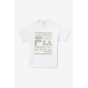 Fila Mens Cotton Original Fitness Logo Graphic T-Shirt White-XL