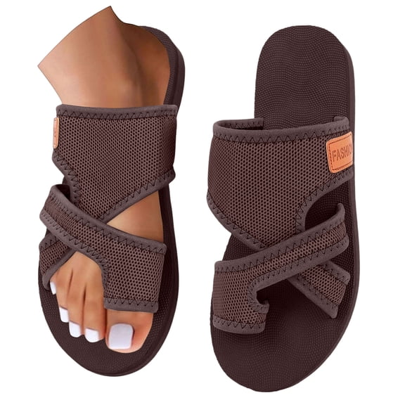 Sandals for Women Orthopedic Sandals Summer Comfort Arch Support Non Slip Wedge Flip Flops for Outdoor Walking Beach party Slippers, 36