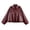 Wine, variant on Lmueinov Women's Leather Jacket for Fall and Winter Batwing Sleeve Zip Up Boyfriend Bomber Jackets Elastic Hem Solid Collared Casual Outerwear
