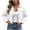 White, variant on Womens Casual Cropped Jackets Fall Textured Collared Long Sleeve Button down Jackets Solid Color Comfy Outerwear(White,Small)