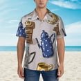 thumbnail image 5 of Uemuo Antique Vintage Teapot Coffee Grinder Printed Regular Fit Short Sleeve Casual Hawaiian Shirt for Men,Aloha shirt,Tropical shirt,Floral print shirt,Vacation Beach shirt-X-Large, 5 of 9