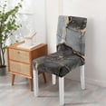 thumbnail image 5 of 4 Pcs Dining Chair Slipcover Stretch Dining Chair Cover Removable Washable Kitchen Chair Slipcovers for Home Party Hotel Wedding Ceremony, Universal Size (black & Gold Marble), 5 of 5