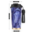 thumbnail image 3 of Stainless Steel Coffee Cup 7.7×2.6×3.5in Tapered Design Nylon Woven Wrist Strap Portable Durable Cup Bottom With Non-Slip Sticker Blueviolet Marble_3, 3 of 8