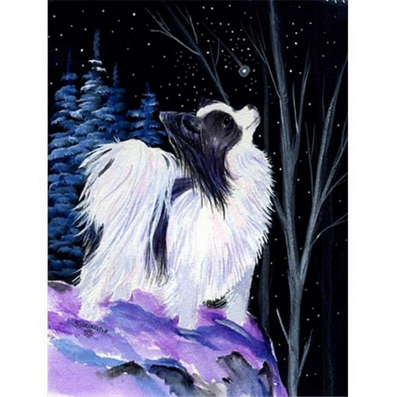 Starry Night Papillon Canvas Flag - House Size, 28 x 40 in.