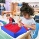 thumbnail image 2 of Chair Back Pocket School Seat Chair Storage Pocket Organizer with Label Slot Multiple Pockets for School Home Classroom Preschool Daycare (Red+Blue), 2 of 4