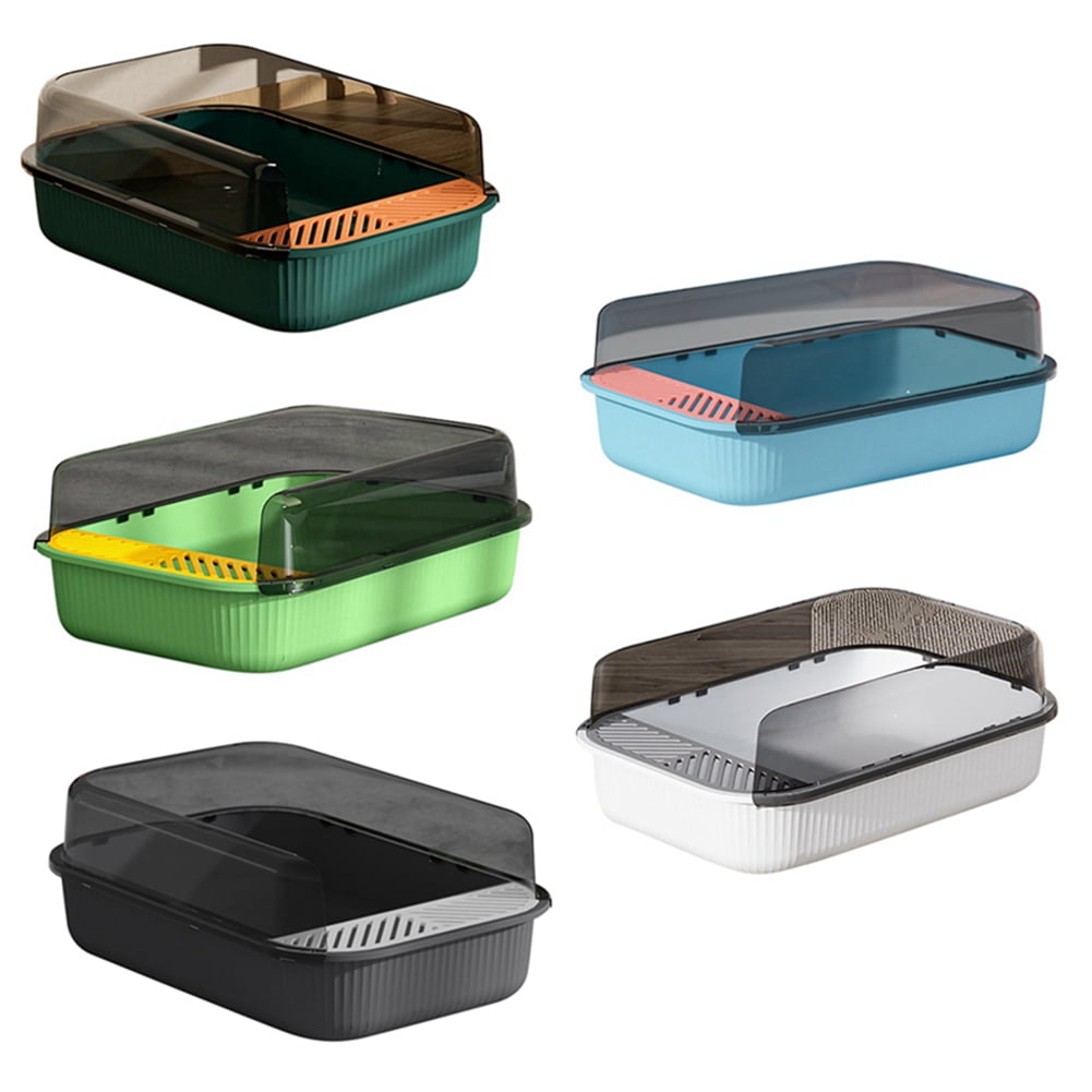 Semi-Enclosed Large Litter Box for Cats,Top Entry,High Sided, Non-Sticky,Anti-Urine Leakage,Easy to Clean Essential for Pet Home