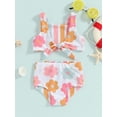 thumbnail image 2 of Baby Sweetie Toddler Girls Swimsuit Floral Print Knot Front Tankini Tops Shorts Swimwear 2 Pieces Bathing Suit Bikini, 2 of 7
