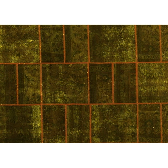 Ahgly Company Machine Washable Indoor Rectangle Abstract Yellow Contemporary Area Rugs, 4' x 6'