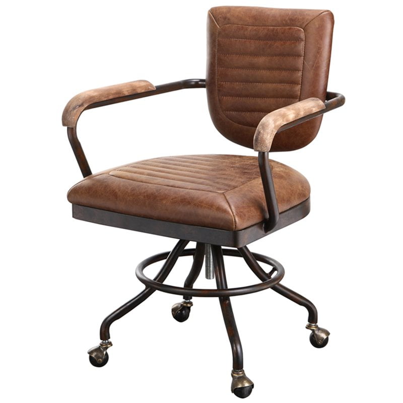 Moe's Foster Leather Swivel Office Chair in Soft Brown - Walmart.com