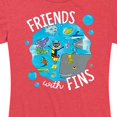 thumbnail image 3 of Pete The Cat - Friends With Fins - Women's Short Sleeve Graphic T-Shirt, 3 of 6