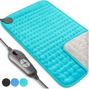 Double Sided XL Electric Heating Pad for Back Pain & Cramps Relief, Heat Pad with 6 Heat Settings, Auto Shut Off, Machine Washable, Ultra Soft, Gifts for Women, Gifts for Men (12"x24" Viridian Green)