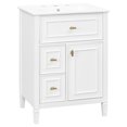 thumbnail image 2 of YIYADO Bathroom Storage Cabinet, Bathroom Vanity with Sink, Flip-Top Drawers, Drawers, Adjustable Shelves, Solid Wood and MDF, White, 2 of 6