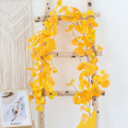 thumbnail image 1 of Hojas de decoración de hojas de ginkgo simuladas, hojas falsas, ramas de plástico, flores de seda, hojas de banyan, hojas de ginkgo blancas y amarillas (una hoja de ginkgo bifurcada amarilla) Rojo Verde, 1 of 4