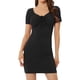 thumbnail image 1 of Mini Vestido Informal de Punto Ajustado con Escote para Mujer Vestido Ceñido Elegante Negro S, 1 of 6