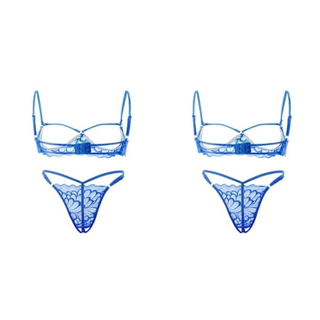 2 Pack Steel Lingerie Underwear Lace Garter Pajamas Ring Fashion Sleepwear Lace Pickup Set Lace Bra Set Underwear Men Pack Fruit Man under Ware Long Sleeve Lace Top And Bottom Set Women s