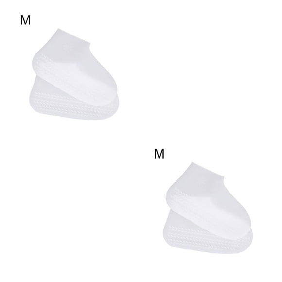 Naiovety Cubierta de zapatos Protector de zapatos impermeable de silicona Cubrezapatos antideslizantes resistentes al desgaste, blanco, M Type5 NO5