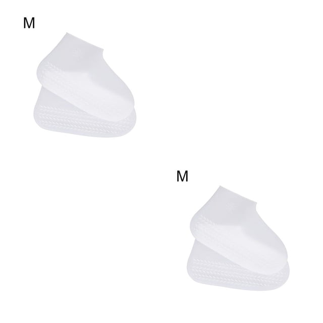 Naiovety Cubierta de zapatos Protector de zapatos impermeable de silicona Cubrezapatos antideslizantes resistentes al desgaste, blanco, M Type5 NO5