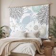 thumbnail image 3 of Blue Beige Crab Coastal Large Tapestry for Bedroom Wall Hanging Tapestry, Summer Coral Nautical Ceiling Backdrop Tapestries Poster Blanket Wall Decor for Teens Room Living Room Dorm 85" x 90", 3 of 8