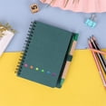 thumbnail image 4 of Spiral Notebook with Pen 4.7 x 5.9in Green Pocket Steno Pad Lined Journal Notebook with Sticky Notes Index Tabs Mini Notepad for Study Supplies, 4 of 5