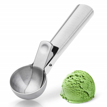 

Ice Cream Scoop – Stainless Steel Ice Cream Scooper with Easy Trigger Cookie Spoon with Comfortable and Anti-Freeze Handle Perfect for Frozen Yogurt Gelatos Sundaes