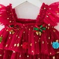 thumbnail image 5 of UYYX Toddler Christmas Tutu Sleeveless Valentine Dresses Girl Tutu Dress Size 6 5T Star Sequin Layered Tutu Tulle Dress, 5 of 8