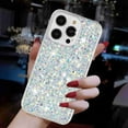 thumbnail image 4 of Dteck Bling Case for iPhone 12 Pro / 12 6.1", Women Girls Sparkly Glitter Shiny Soft TPU Rubber Ultra Slim Shockproof Hard Protective Cover, White, 4 of 7
