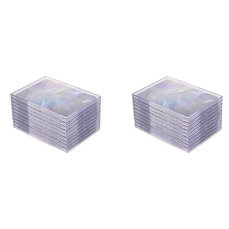 Cards Sleeves Top Loaders 20 Hard Plastic Card Protector Clear Card Brick   4 Display Stand