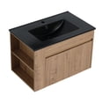 thumbnail image 5 of Tcbosik 30 Inch Bathroom Vanity With Black Ceramic Basin and Adjust Open Shelf, Oak, 5 of 9