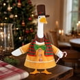 thumbnail image 6 of Christmas Porch Goose Outfit with Gingerbread Style Tunic Scarf Hat and Candy Cane Prop Cute Holiday Accessory for 23 Inch Front Porch Yard Decor, 6 of 6