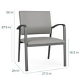 thumbnail image 4 of Newport Reception Waiting 18.5" Steel Guest Chair / Black Steel / Light Gray, 4 of 5
