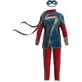 thumbnail image 4 of FeiKong Disfraz de superhéroe de la serie Marvel para mujer, disfraz de Capitán Marvel, uniforme de Halloween, 4 of 5