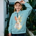 thumbnail image 2 of Uourmeti Oil Painting Rabbit Youth Girls Winter Hoodies Half Zip Sweatshirt Pullover Sweatshirts Warm Cozy for Cold Weather Casual Daily Wear Size 9-10, 2 of 7
