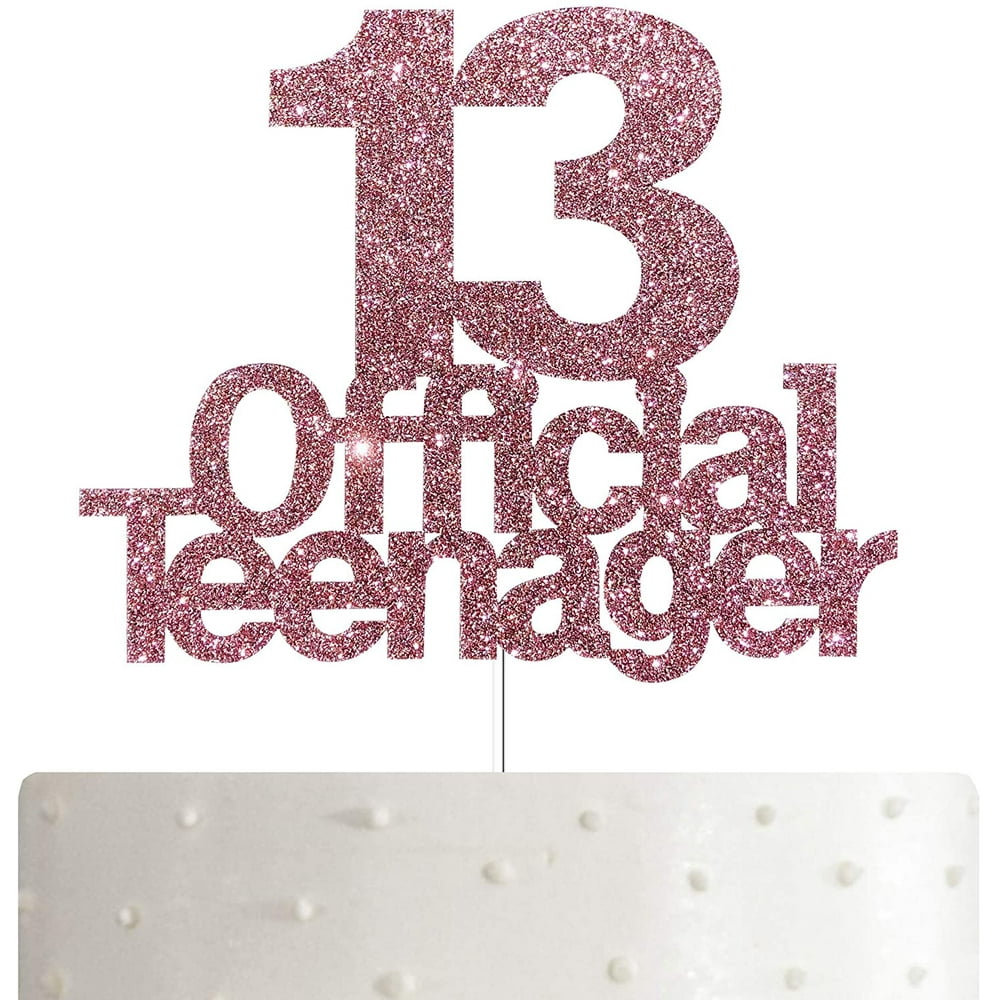 Premium Rose Gold 13 Official Teenager Cake Topper, 13th Birthday Cake