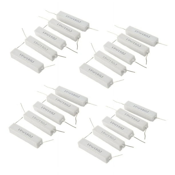 10W 10 Ohm 5% Resistor de Potencia de Cemento Ceramico de Enrollamiento x 20