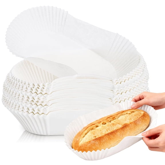 Casewin 40 Pcs Loaf Bread Baking Liners, Paper Loaf Pan Liners, Disposable Straight Baking Cups Tin Parchment for Cakes, Snacks, Cupcakes, Muffins, Weddings, Parties