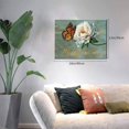 thumbnail image 4 of Farmhouse Butterfly Decor Wall Art White Flower Bible Verse Catholic Pictures Wall Decor Scripture Quotes Canvas Painting Print Artwork Modern Home Decor Framed for Living room Bedroom 16"×12", 4 of 6