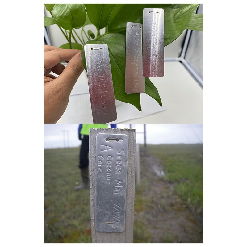 Aluminum Plant Tags Double-Sided Write on Metal Foil Tags Metal Plant Labels Solid Stamping Tags for Marking Trees Plant