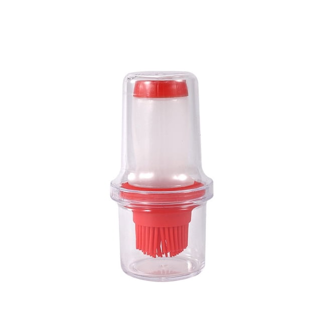 Pincel De Aceite Botella de aceite de silicona de grado alimenticio con tapa y pincel,aplicador de aceite para barbacoa extruido resistente a altas temperaturas (rojo,1 pieza) Rkxzt