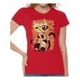 thumbnail image 1 of Awkward Styles Halloween T-Shirt Mummy Cat Shirts for Women, 1 of 4