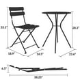 thumbnail image 4 of COSCO Outdoor Living, 3 Piece Bistro Set with 2 Folding Chairs, Black, 4 of 5
